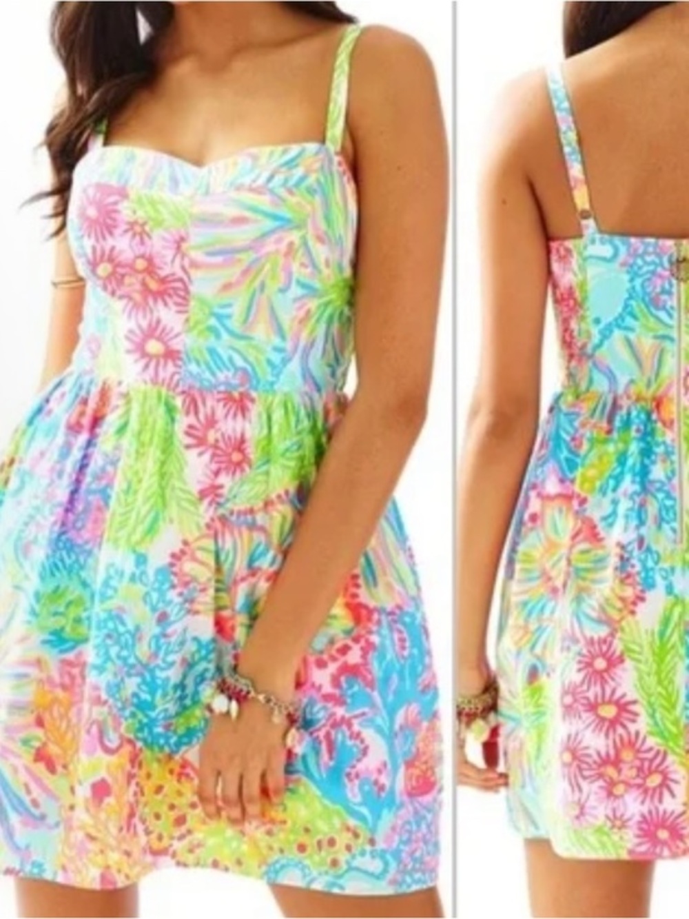 Lilly Pulitzer Ardleigh bright multicolor print Lovers Coral Sundress dress